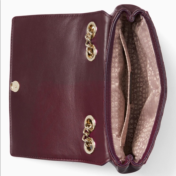 Kate Spade ♠️ NWT Quilted Maroon Crossbody Bag - Picture 4 of 8